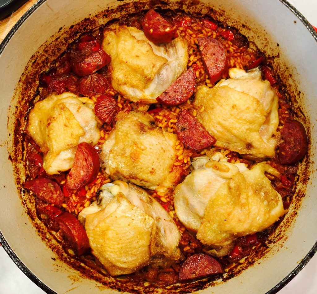 Simple One-pot Chicken Paprika Paella (No Paella Pan Required!)